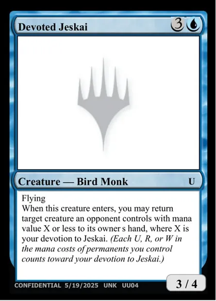 Devoted Jeskai, carte Magic UNK UU04b — extension Unknown Event
