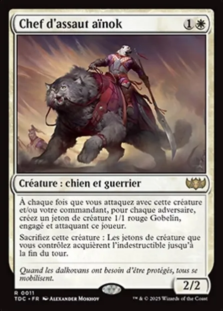 Chef d'assaut aïnok, carte Magic TDC 11 — extension Tarkir: Dragonstorm Commander