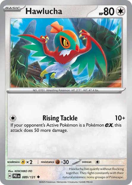 Hawlucha, Pokémon card PRE 089 — Prismatic Evolutions set