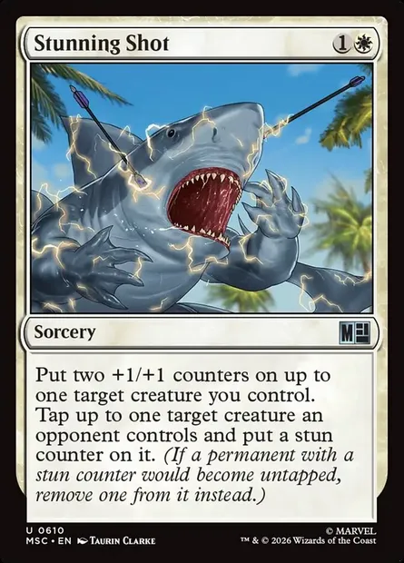 Stunning Shot, Magic card MSC 610 — Marvel Super Heroes Commander set