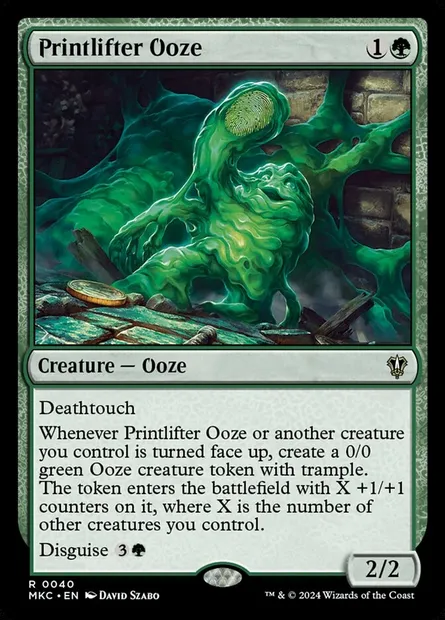 Printlifter Ooze, Magic card MKC 40 — Murders at Karlov Manor Commander set