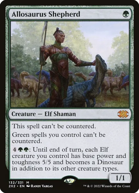 Allosaurus Shepherd, Magic card 2X2 132 — Double Masters 2022 set