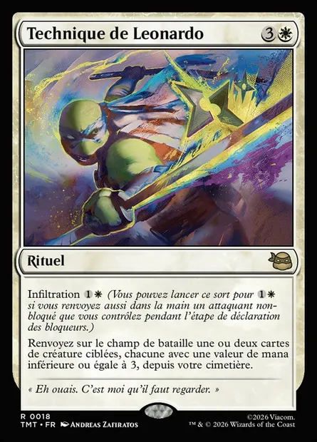 Technique de Leonardo, carte Magic TMT 18 — extension Teenage Mutant Ninja Turtles