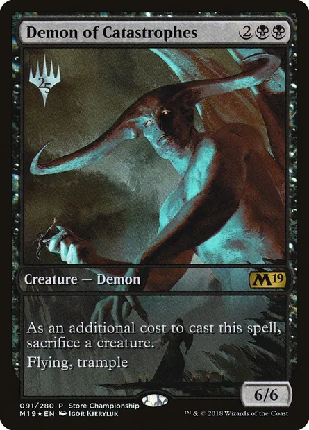 Démon des catastrophes, carte Magic PM19 91 — extension Core Set 2019 Promos