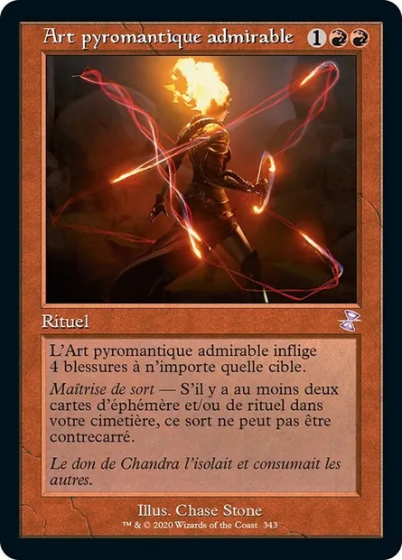 Art pyromantique admirable, carte Magic TSR 343 — extension Spirale Temporelle Remastered