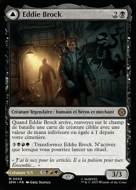 Eddie Brock // Venom, protecteur mortel, carte Magic SPM 55 — extension Marvel's Spider-Man
