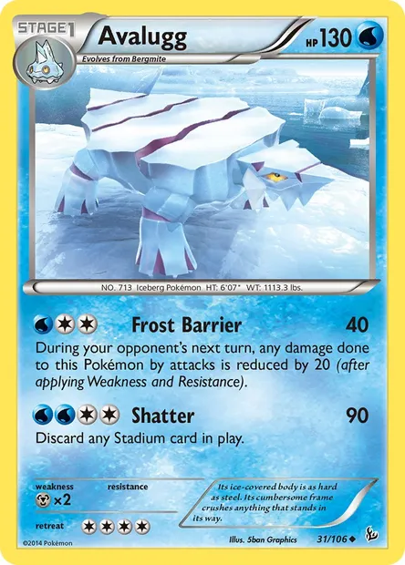 Avalugg, Pokémon card FLF 31 — Flashfire set