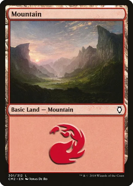 Mountain, Magic card CM2 301 — Commander Anthology Volume II set