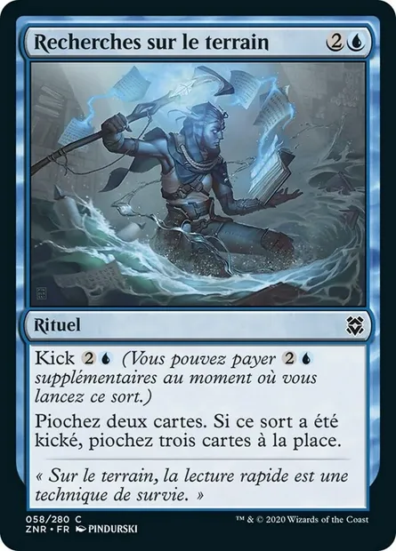 Recherches sur le terrain, carte Magic ZNR 58 — extension Renaissance de Zendikar