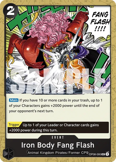 Iron Body Fang Flash, One Piece card OP08-095 — TWO LEGENDS set