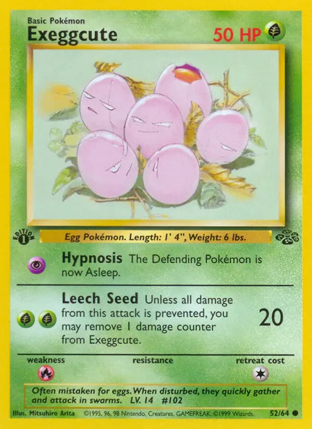 Exeggcute, Pokémon card JU 52 — Jungle set