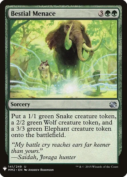 Menace bestiale, carte Magic PLST MM2-141 — extension The List