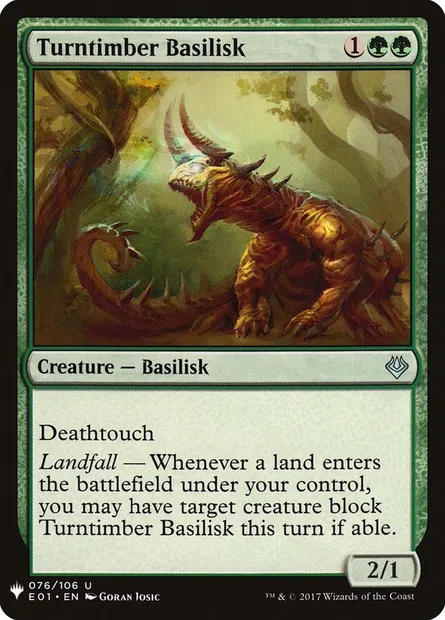 Turntimber Basilisk, Magic card PLST E01-76 — The List set