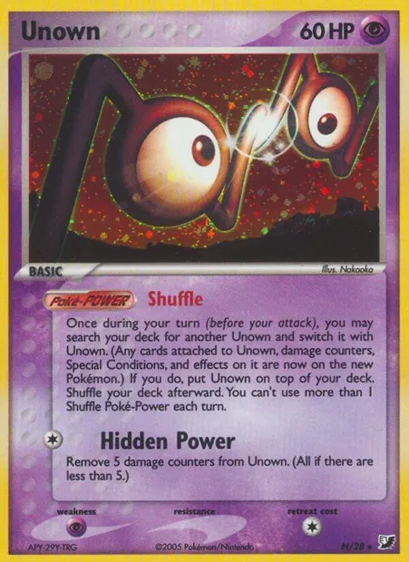Zarbi, carte Pokémon EXU N — extension EX Forces Cachées Collection Zarbi