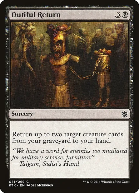 Dutiful Return, Magic card KTK 71 — Khans of Tarkir set