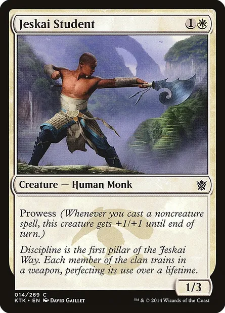 Jeskai Student, Magic card KTK 14 — Khans of Tarkir set