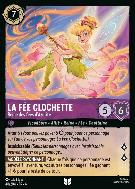 La Fée Clochette - Reine des fées d'Azurite, carte Disney Lorcana CH6-048 — extension La Mer Azurite