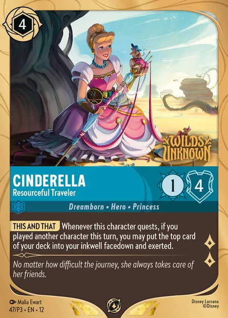 Cendrillon - Voyageuse pleine de ressources, carte Disney Lorcana P3-047 — extension P3