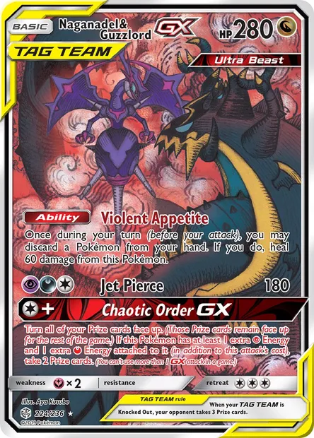 Naganadel & Guzzlord GX, Pokémon card CEC 224 — Cosmic Eclipse set