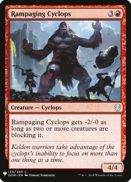 Rampaging Cyclops, Magic card PLST DOM-139 — The List set