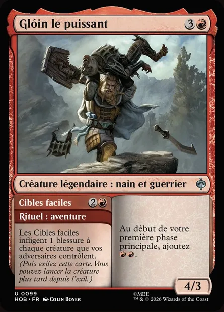 Glóin le puissant // Easy Pickings, carte Magic HOB 99 — extension The Hobbit