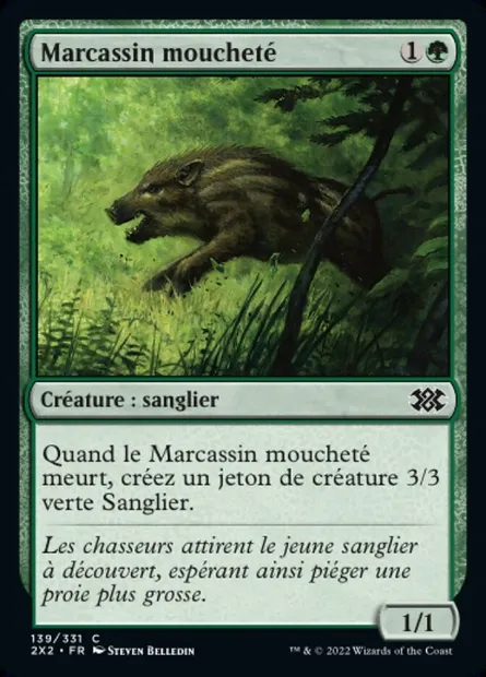 Marcassin moucheté, carte Magic 2X2 139 — extension Double Masters 2022