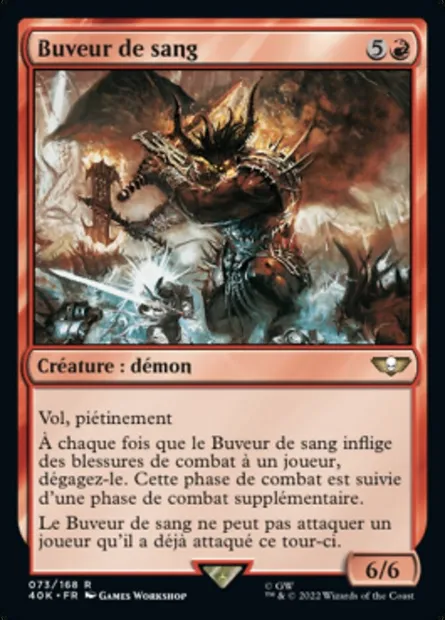 Buveur de sang, carte Magic 40K 73 — extension Warhammer 40,000 Commander