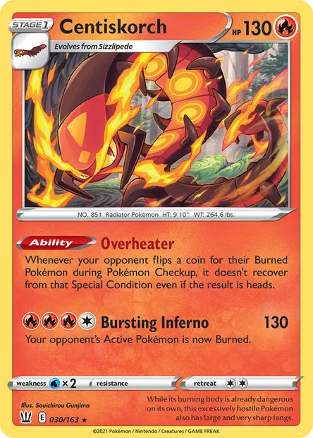 Centiskorch, Pokémon card BST 30 — Battle Styles set