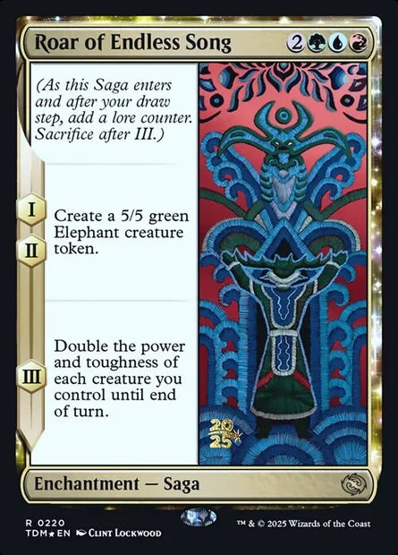 Rugissement du Chant sans fin, carte Magic PTDM 220s — extension Tarkir: Dragonstorm Promos