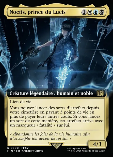 Noctis, prince du Lucis, carte Magic FIN 500 — extension Final Fantasy