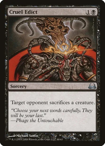 Cruel Edict, Magic card DDC 48 — Duel Decks: Divine vs. Demonic set
