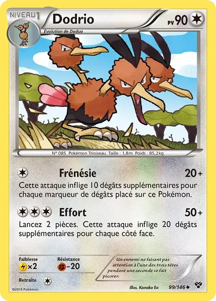 Dodrio, carte Pokémon XY 99 — extension XY