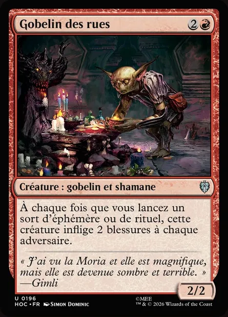 Gobelin des rues, carte Magic HOC 196 — extension The Hobbit Eternal