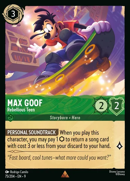 Max Goof - Rebellious Teen, Disney Lorcana card CH9-075 — Fabled set