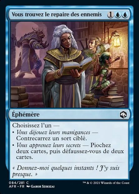 Vous trouvez le repaire des ennemis, carte Magic AFR 84 — extension Forgotten Realms: Aventures dans les Royaumes Oubliés