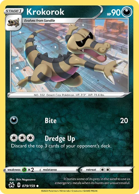 Krokorok, Pokémon card CRZ 079 — Crown Zenith set