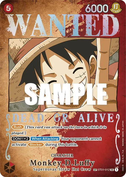 Monkey.D.Luffy, One Piece card ST01-012 — Straw Hat Crew set