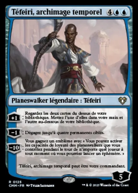 Téfeiri, archimage temporel, carte Magic CMM 125 — extension Commander Masters