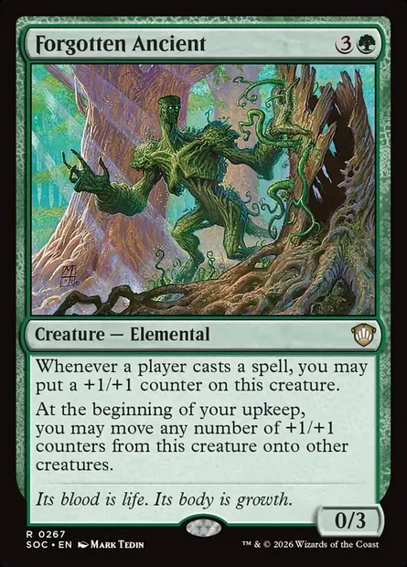 Forgotten Ancient, Magic card SOC 267 — Secrets of Strixhaven Commander set