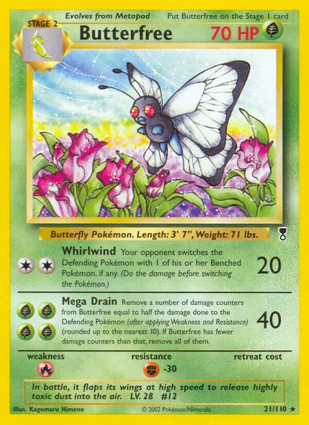 Butterfree, Pokémon card LC 21 — Legendary Collection set