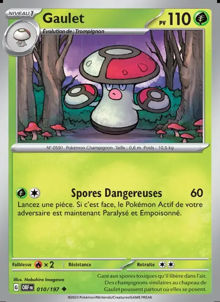Gaulet, carte Pokémon OBF 010 — extension Flammes Obsidiennes