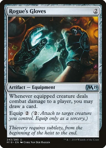 Rogue's Gloves, Magic card M19 243 — Core Set 2019 set