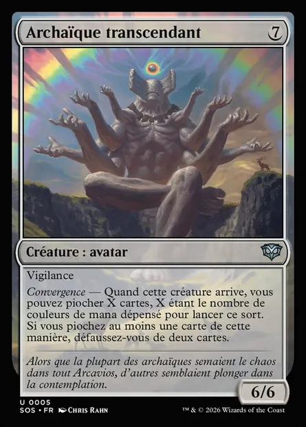Archaïque transcendant, carte Magic SOS 5 — extension Secrets of Strixhaven