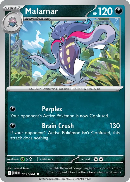 Malamar, Pokémon card PBL 052 — Pitch Black set