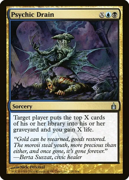 Drain psychique, carte Magic RAV 220 — extension Ravnica: La Cité des Guildes