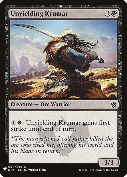 Krumar inflexible, carte Magic PLST KTK-94 — extension The List