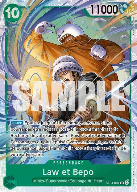 Law et Bepo, carte One Piece ST24-004 — extension VERT Jewelry Bonney