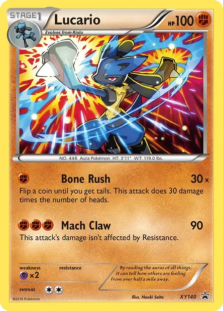 Lucario, Pokémon card XY 140 — XY Black Star Promos set