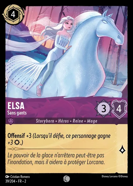 Elsa - Sans gants, carte Disney Lorcana CH2-039 — extension L'Ascension des Floodborn