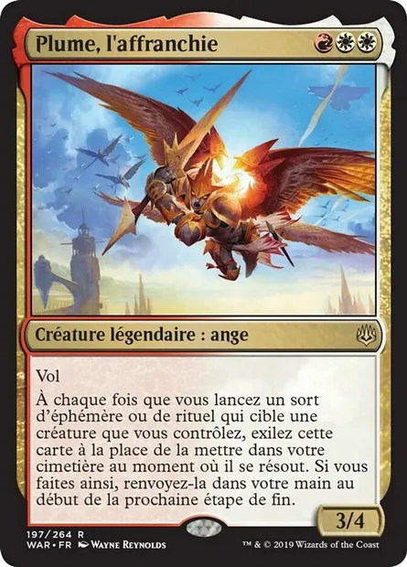 Plume, l'affranchie, carte Magic WAR 197 — extension La guerre des Planeswalkers